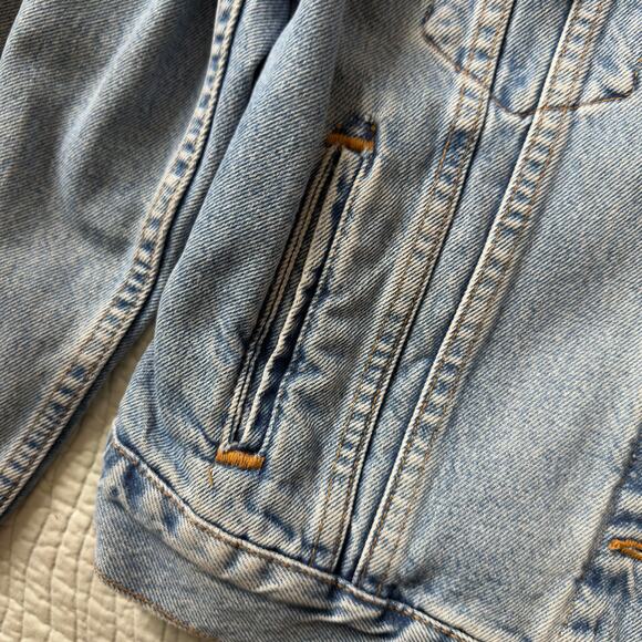 Vintage Levi Denim Blue Jean Trucker Jacket Classic Staple Fall Autumm 90s M - Picture 4 of 8
